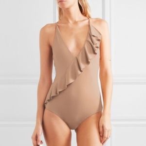 NWT Marysia Palisades Ruffle Trimmed One Piece
